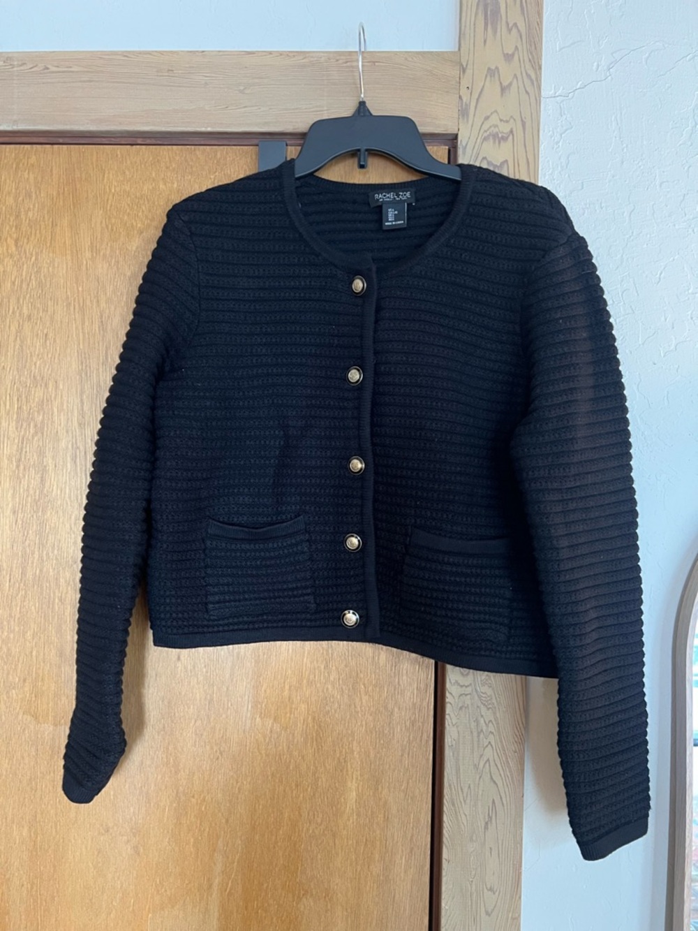 Rachel Zoe black chunky knit cardigan - Picture 3 of 7